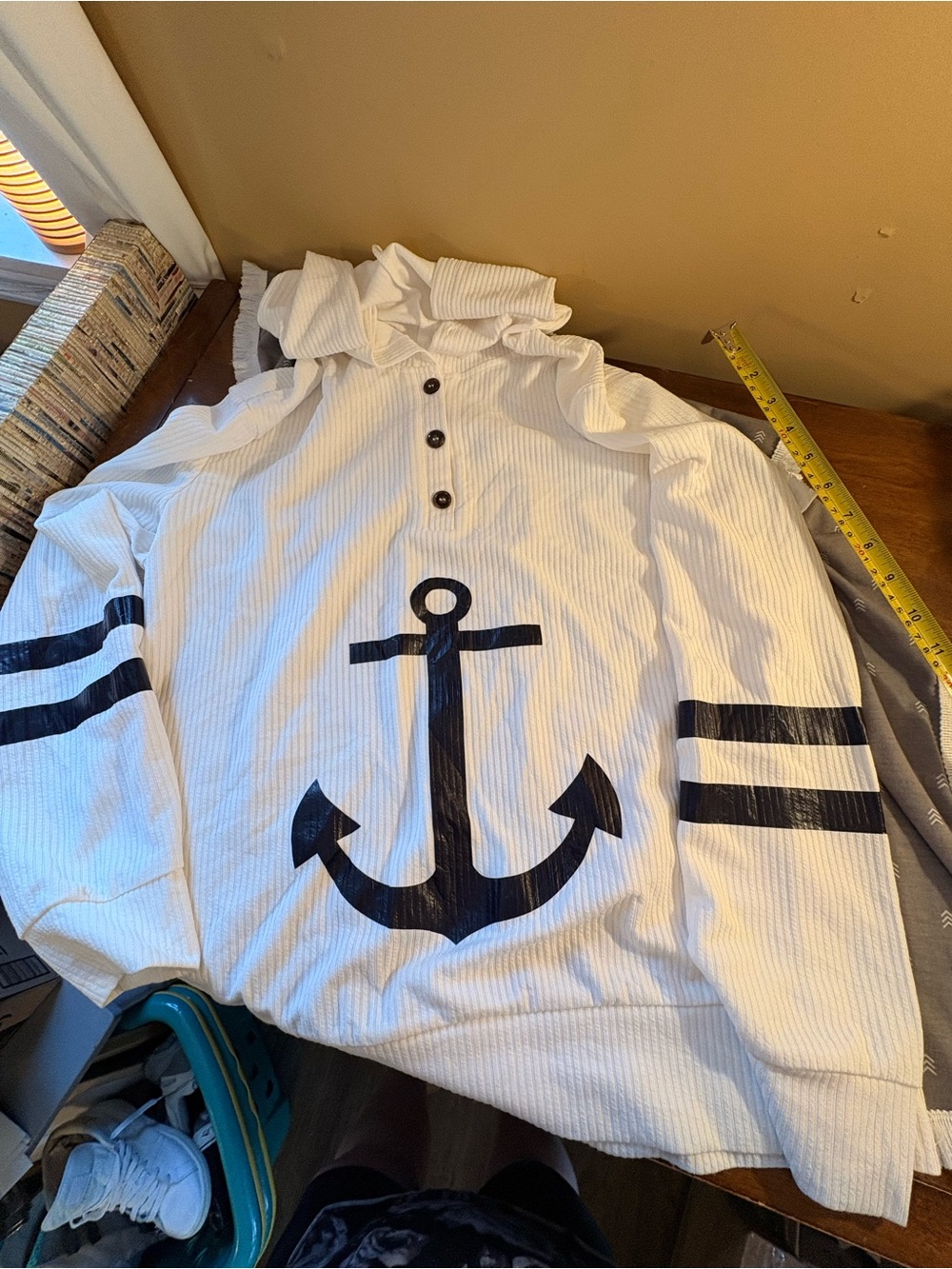 Women’s Nautical Hoodie - White with Navy Anchor. Ladies xl. Ready for summer!!! - Picture 14 of 14
